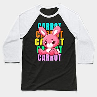 Pink Bunny | Bunny Carrot Lover | Rabbit Carrot Baseball T-Shirt